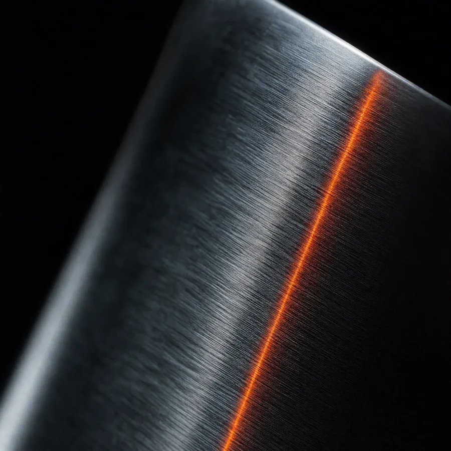 Macro of brushed stainless steel