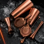 Seven-Piece Copper-Tone Bar Set — detail view